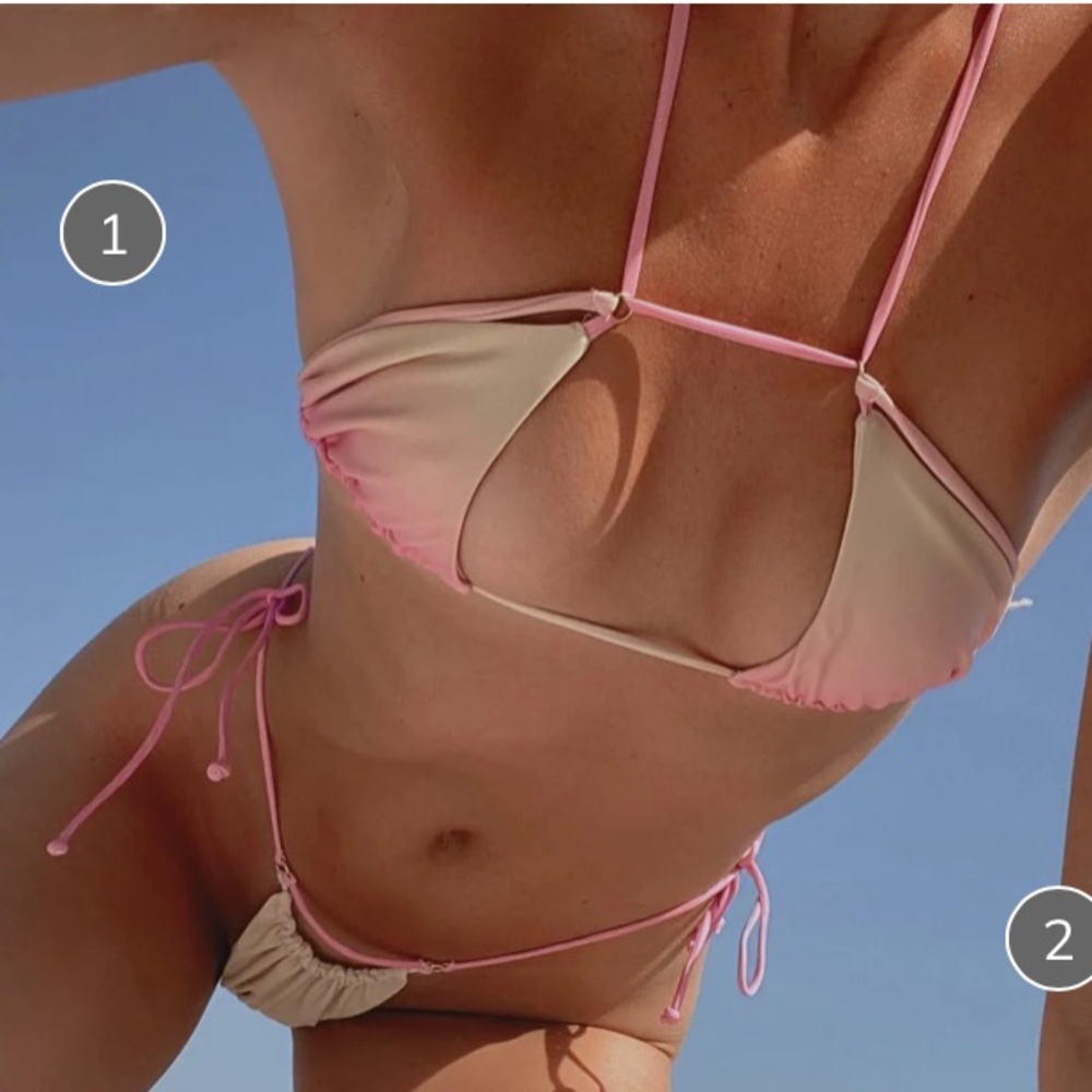 Pink and Cream Bikini Set
